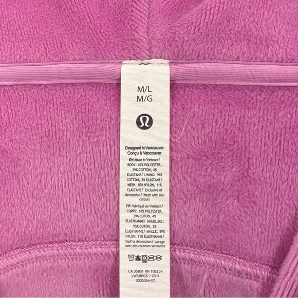 Lululemon Scuba Oversized 1/2 Zip Hoodie *Plush Sz M/L Heathered Dahlia Mauve - Picture 7 of 8